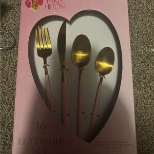 Paris Hilton Pink and Gold Flatware Set